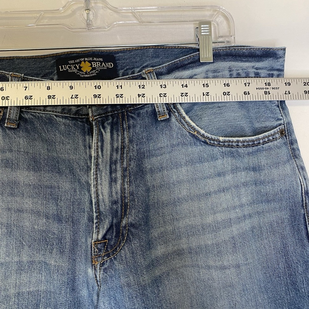 Lucky Brand 361 Vintage Straight Jeans Men 36x31 Blue Distressed Relaxed - Picture 5 of 14
